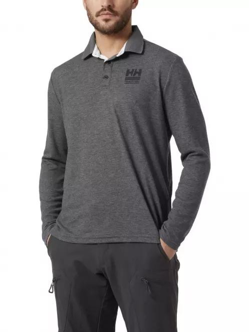 Helly Hansen Skagen Quickdry Rugger férfi hosszú ujjú galléros póló szürke színben 2