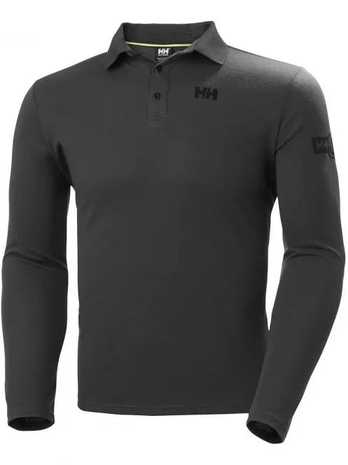 Helly Hansen Skagen Quickdry Rugger férfi hosszú ujjú galléros póló szürke színben 5