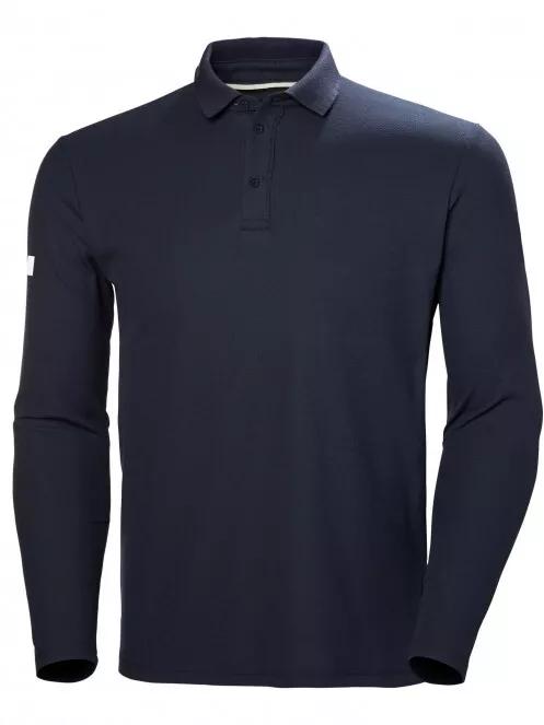 Helly Hansen Crewline Ls Polo férfi hosszú ujjú galléros póló sötétkék színben 2