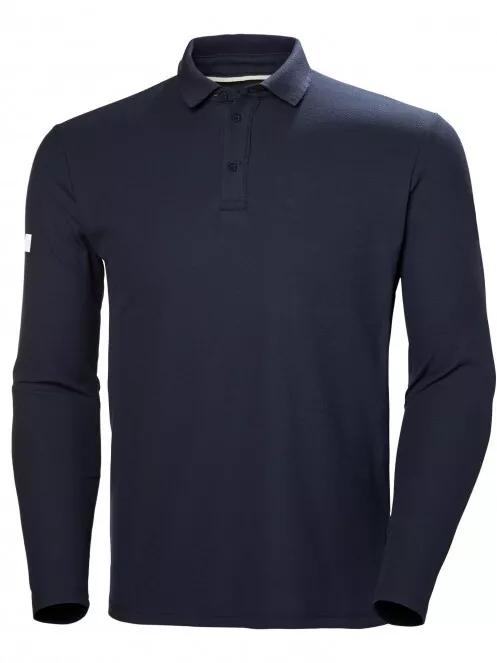 Helly Hansen Crewline Ls Polo férfi galléros póló sötétkék színben 2