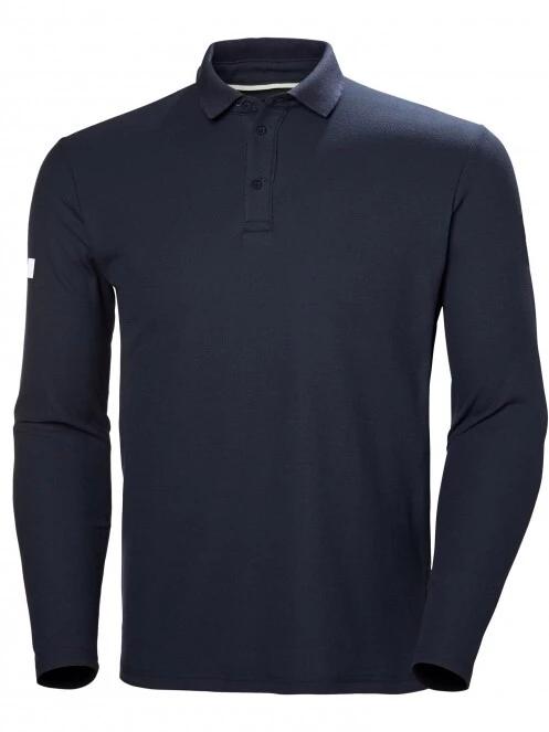 Helly Hansen Crewline Ls Polo férfi galléros póló sötétkék színben 2