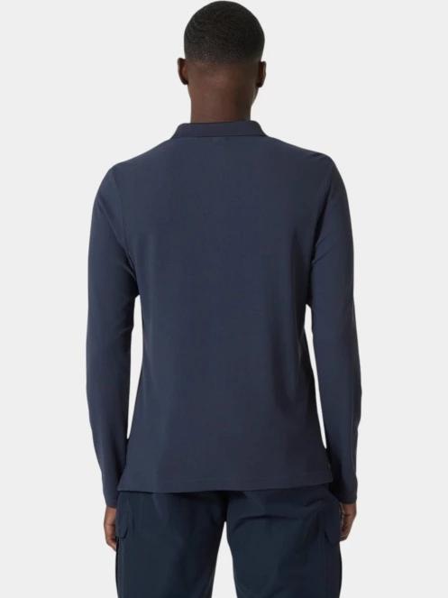 Helly Hansen Crewline Ls Polo férfi hosszú ujjú galléros póló sötétkék színben 3