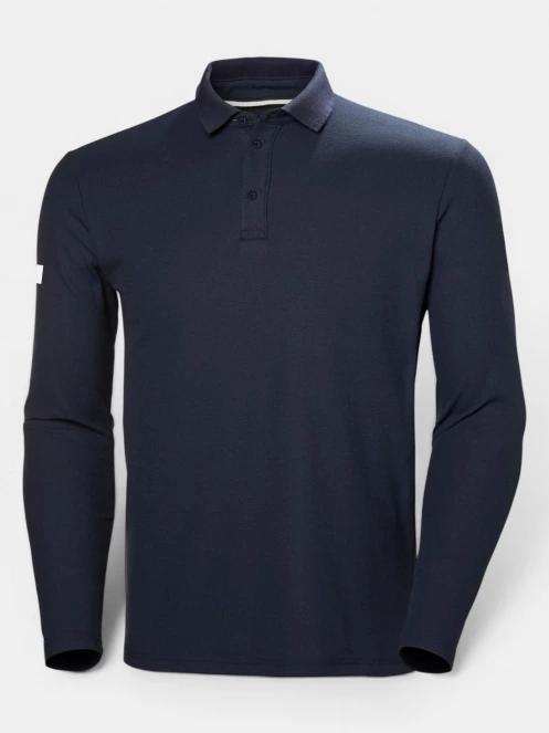 Helly Hansen Crewline Ls Polo férfi hosszú ujjú galléros póló sötétkék színben 2