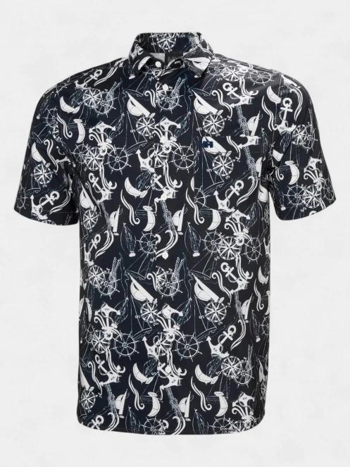 Helly Hansen Fjord Qd Ss Shirt 2.0 férfi rövid ujjú ing sötétkék színben 6