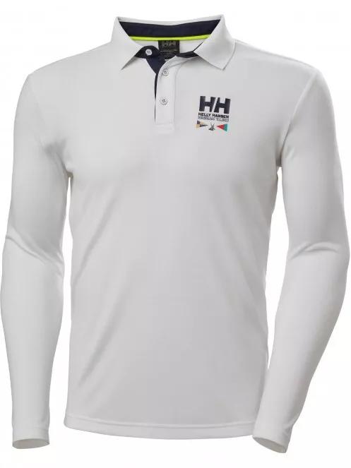 Helly Hansen Skagerrak Quickdry Rugger férfi hosszú ujjú galléros póló fehér színben 4