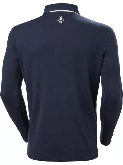 Helly Hansen Skagerrak Quickdry Rugger férfi hosszú ujjú galléros póló sötétkék színben 3