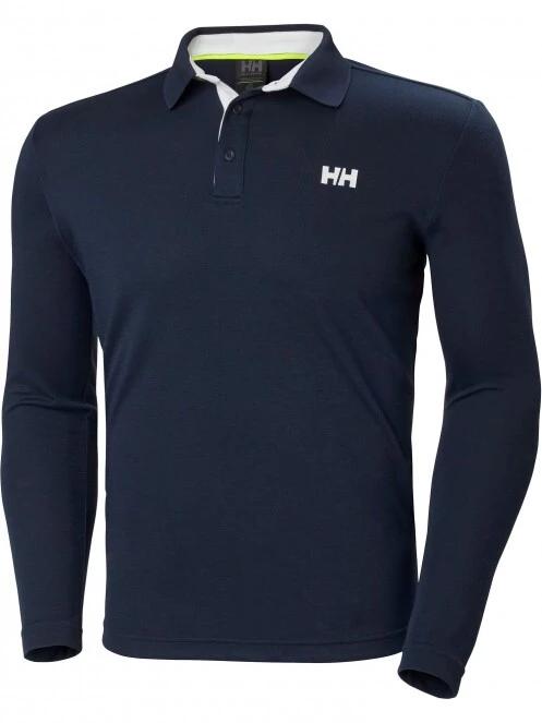 Helly Hansen Skagerrak Quickdry Rugger férfi galléros póló sötétkék színben 5