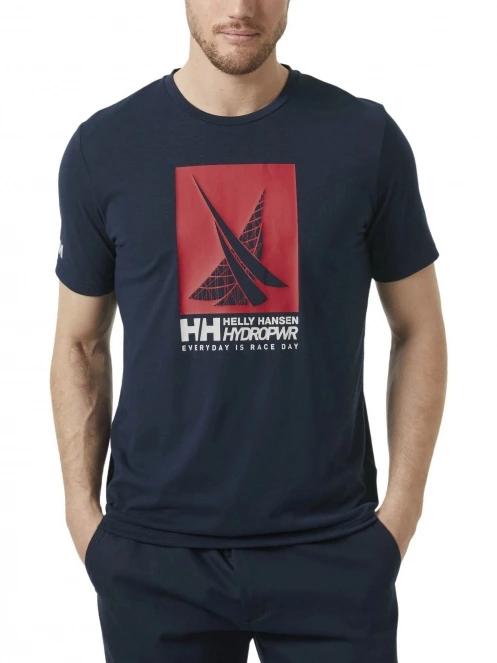 Helly Hansen Hp Race Graphic T-Shirt férfi rövid ujjú póló sötétkék színben 2