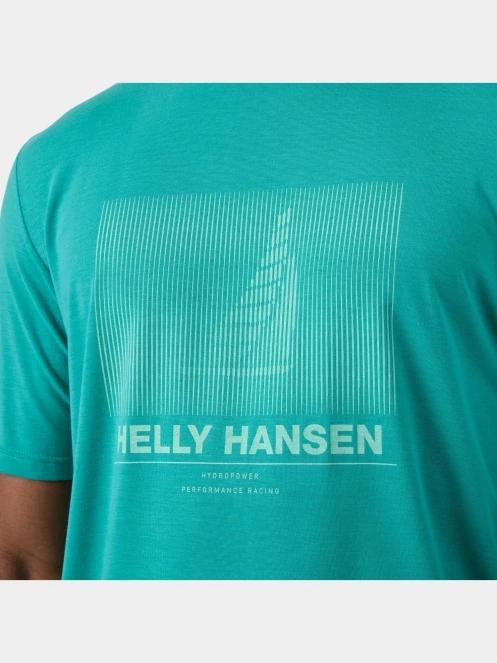 Helly Hansen Hp Race Graphic T-Shirt férfi rövid ujjú póló zöld színben 5