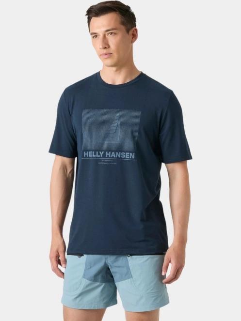 Helly Hansen Hp Race Graphic T-Shirt férfi rövid ujjú póló sötétkék színben 2