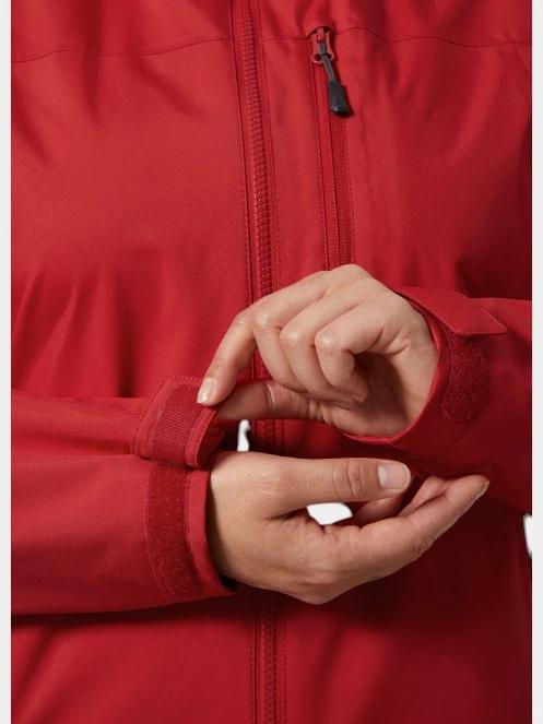 Helly Hansen W Crew Hooded Jacket 2.0 női vitorlás kabát piros színben 5