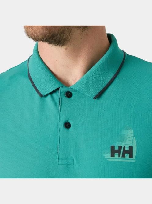 Helly Hansen Hp Figari Polo férfi galléros póló zöld színben 4