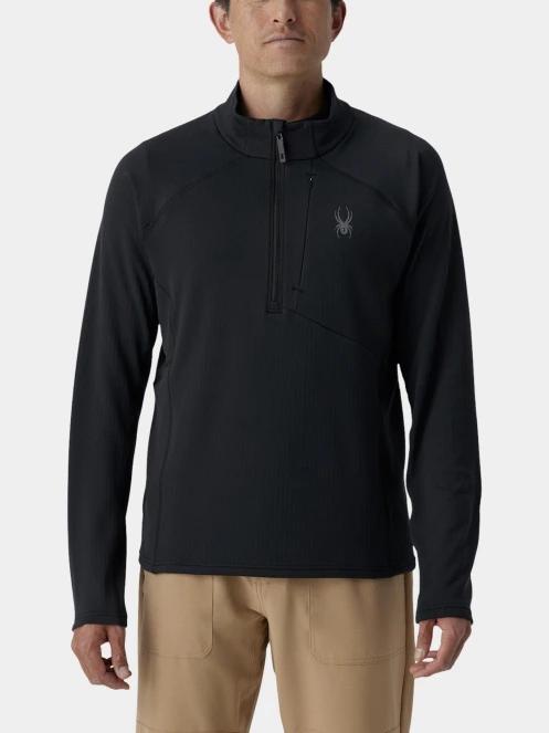 Spyder Gridweb Fleece 1/2 Zip férfi polár pulóver fekete színben 2