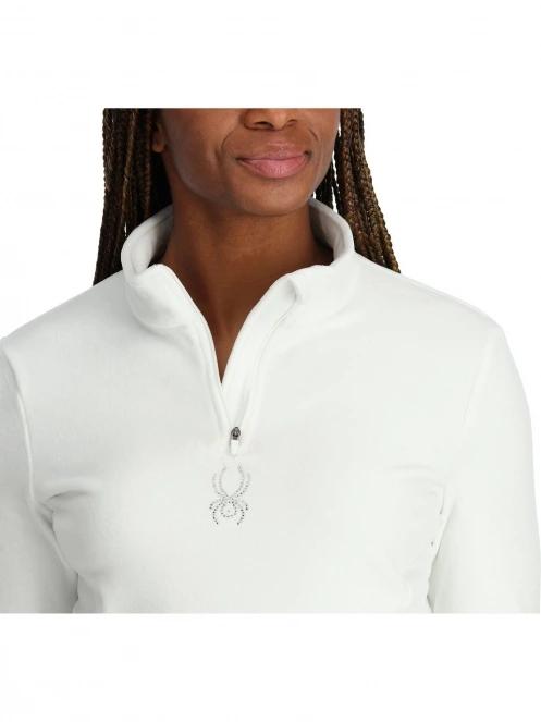 Spyder Shimmer Bug 1/2 Zip női polár pulóver fehér színben 4