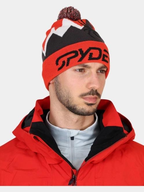 Spyder Zone Hat bojtos sapka piros színben 3