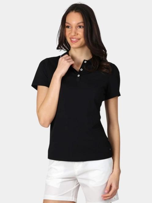 Luhta Luhta Halkokari női galléros póló fekete színben 2