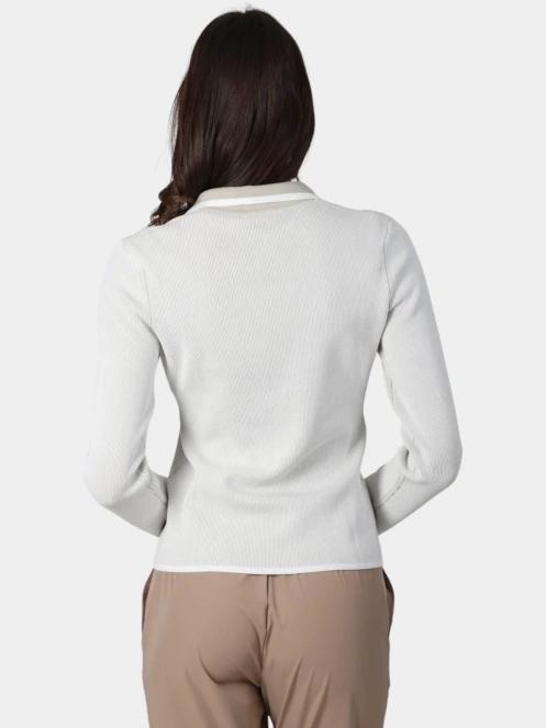 Luhta Luhta Inkarila női hosszú ujjú galléros póló fehér színben 4