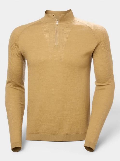 Helly Hansen Lifa Merino Knitevo 1/2 Zip férfi aláöltöző felső barna színben 6