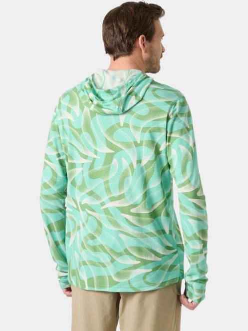 Helly Hansen Lifa Active Solen Hoodie férfi hosszú ujjú sport póló zöld színben 3