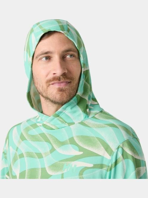 Helly Hansen Lifa Active Solen Hoodie férfi hosszú ujjú sport póló zöld színben 5