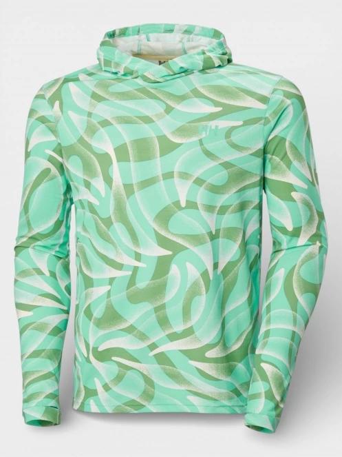 Helly Hansen Lifa Active Solen Hoodie férfi hosszú ujjú sport póló zöld színben 6
