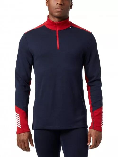 Helly Hansen Lifa Merino Midweight 1/2 Zip férfi polár pulóver sötétkék színben 2