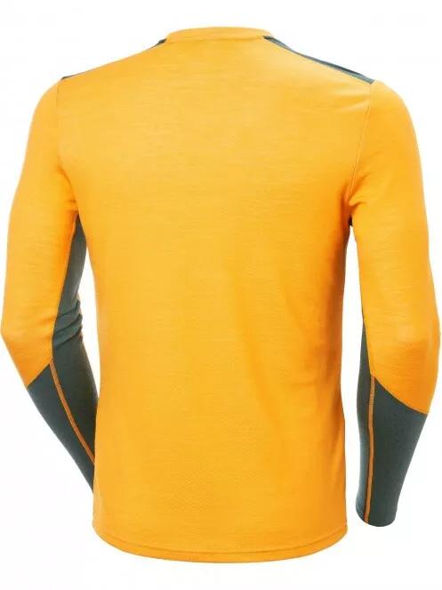 Helly Hansen Lifa Merino Midweight Crew férfi hosszú ujjú sport póló sárga színben 5
