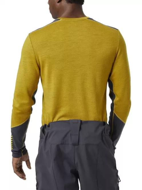 Helly Hansen Lifa Merino Midweight Crew férfi aláöltöző felső sárga színben 3