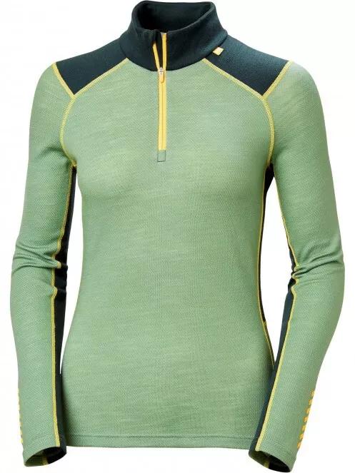Helly Hansen W Lifa Merino Midw 1/2 Zip női aláöltöző felső zöld színben 4