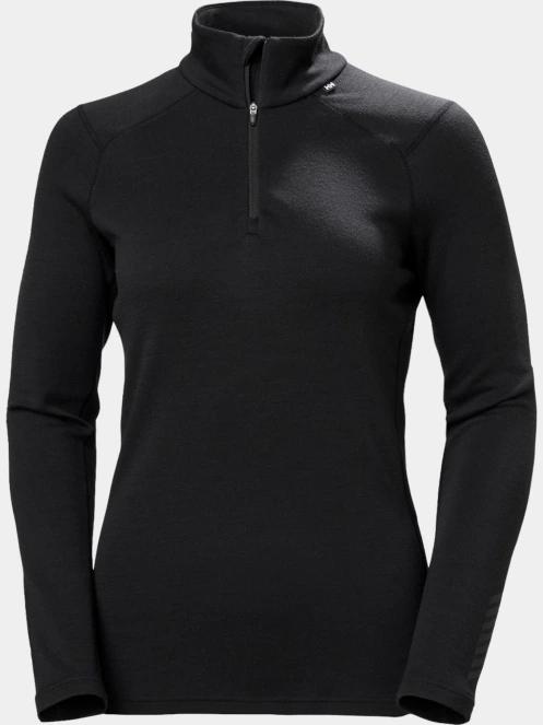 Helly Hansen W Lifa Merino Midw 1/2 Zip női aláöltöző felső fekete színben 2