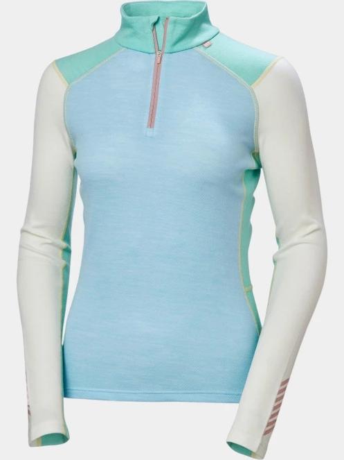 Helly Hansen W Lifa Merino Midw 1/2 Zip női aláöltöző felső világoskék színben 6