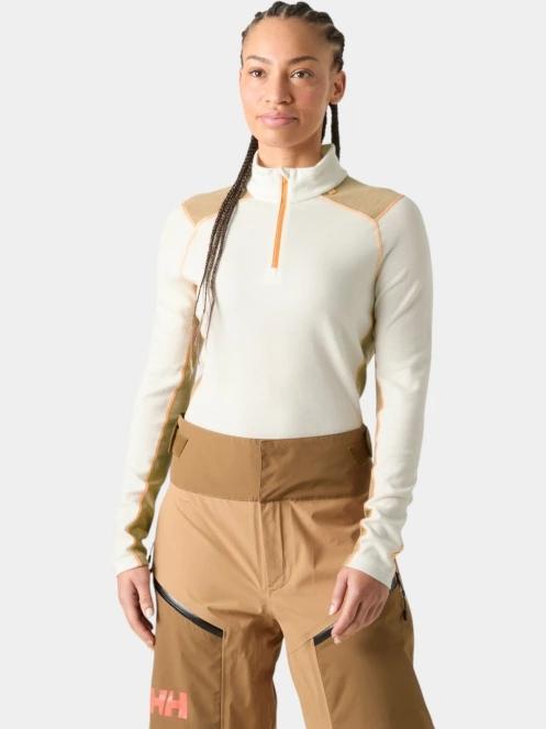 Helly Hansen W Lifa Merino Midw 1/2 Zip női aláöltöző felső homok színben 2