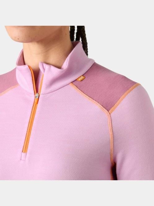 Helly Hansen W Lifa Merino Midw 1/2 Zip női aláöltöző felső rózsaszín színben 4