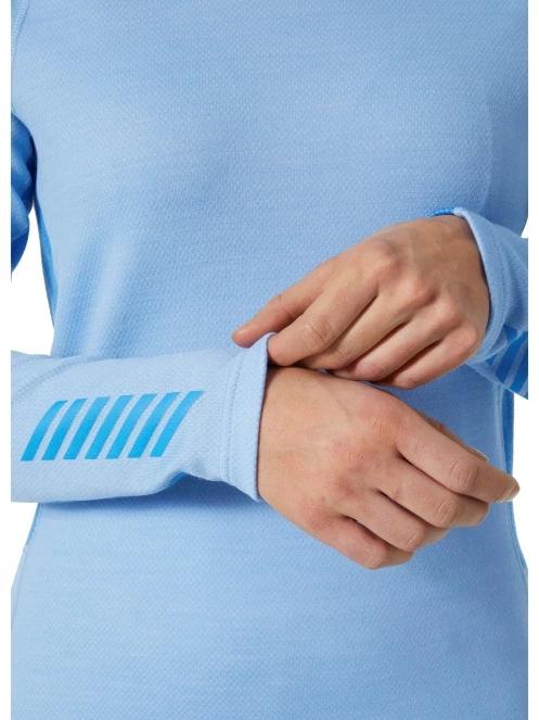 Helly Hansen W Lifa Merino Midweight Crew női aláöltöző felső világoskék színben 5