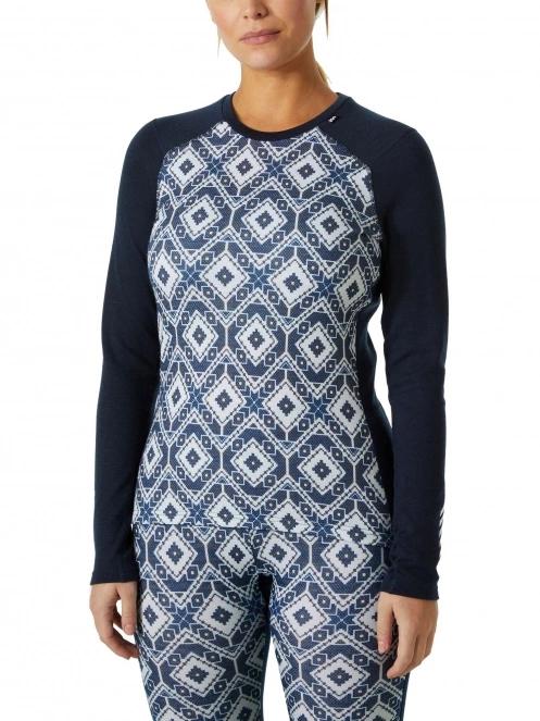 Helly Hansen W Lifa Merino Midw Gra Crew női aláöltöző felső sötétkék színben 2