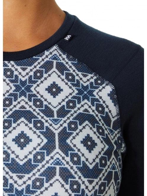 Helly Hansen W Lifa Merino Midw Gra Crew női aláöltöző felső sötétkék színben 4