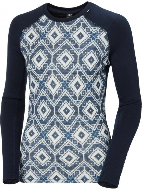 Helly Hansen W Lifa Merino Midw Gra Crew női aláöltöző felső sötétkék színben 6