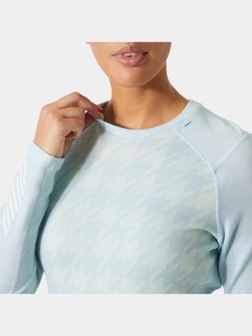 Helly Hansen W Lifa Merino Midw Gra Crew női aláöltöző felső világoskék színben 4