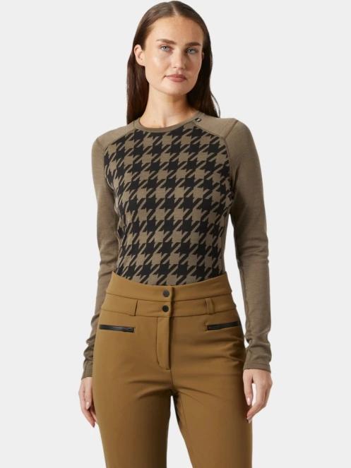 Helly Hansen W Lifa Merino Midw Gra Crew női aláöltöző felső oliva színben 2