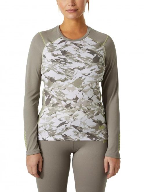 Helly Hansen W Lifa Active Graphic Crew női aláöltöző felső szürke színben 2