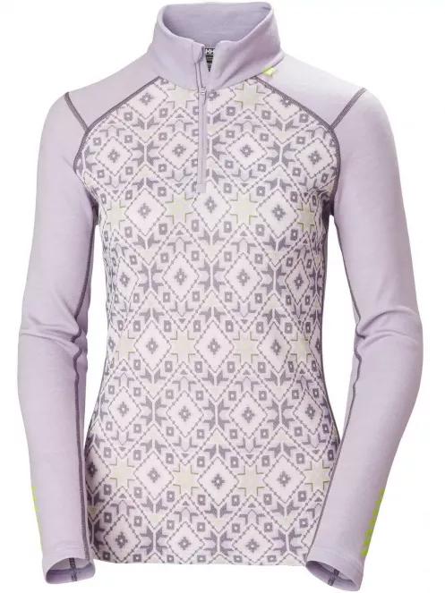 Helly Hansen W Lifa Merino Midweight Graphi női aláöltöző felső lila színben 5
