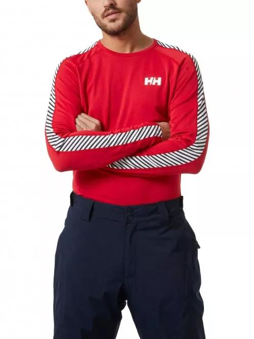 Helly Hansen Lifa Active Stripe Crew férfi aláöltöző felső piros színben 2