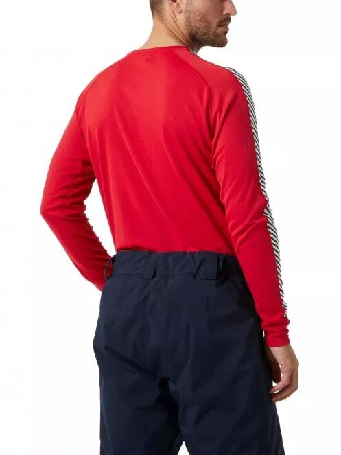 Helly Hansen Lifa Active Stripe Crew férfi aláöltöző felső piros színben 3