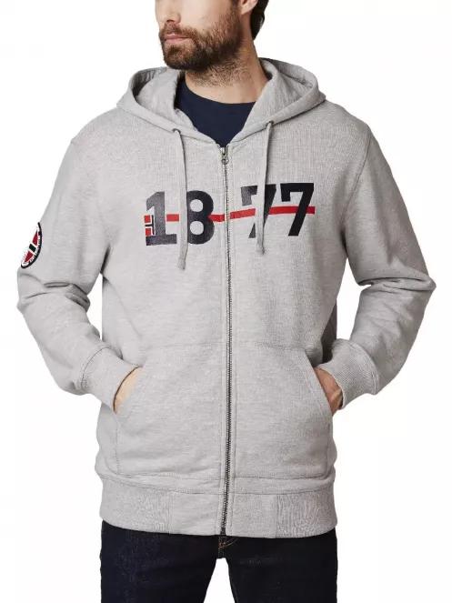 Helly Hansen 1877 Fz Hoodie férfi kapucnis pulóver szürke színben 2