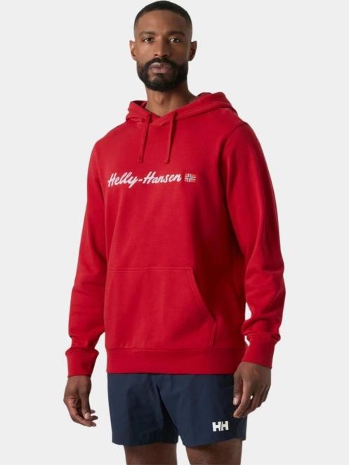 Helly Hansen Core Graphic Hoodie férfi kapucnis pulóver piros színben 2