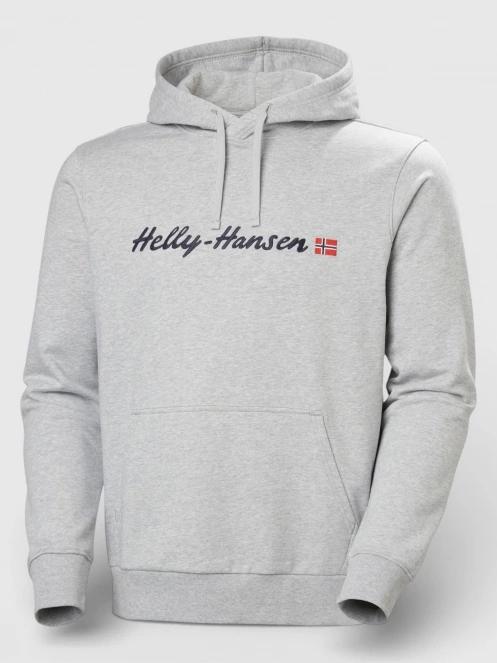 Helly Hansen Core Graphic Hoodie férfi kapucnis pulóver szürke színben 6