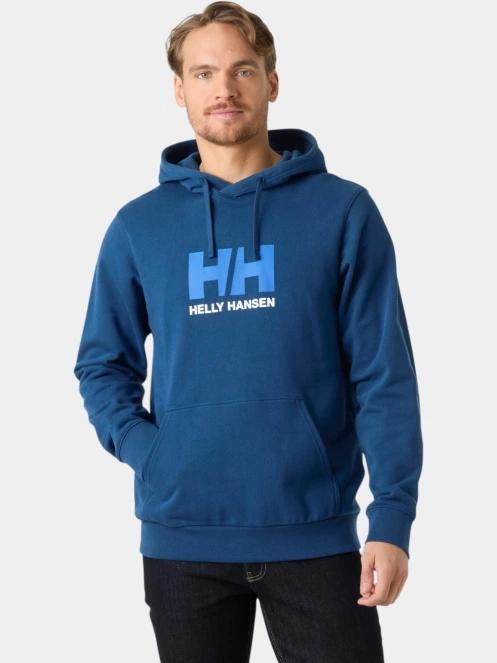 Helly Hansen Hh Logo Hoodie férfi kapucnis pulóver kék színben 2