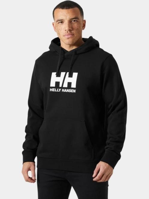 Helly Hansen Hh Logo Hoodie férfi kapucnis pulóver fekete színben 2