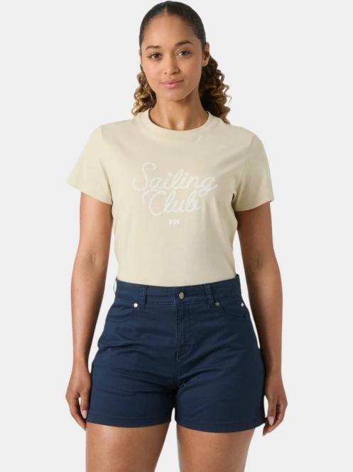 Helly Hansen W Core Graphic T-Shirt 2.0 női rövid ujjú póló homok színben 2