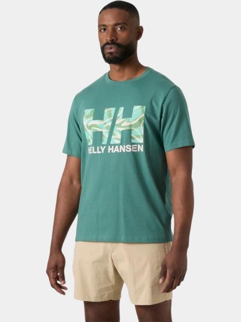 Helly Hansen Core Graphic T 2.0 férfi rövid ujjú póló zöld színben 2